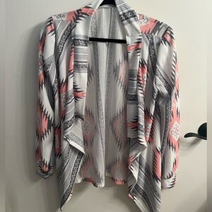 Aztec Print fly away Cardigan